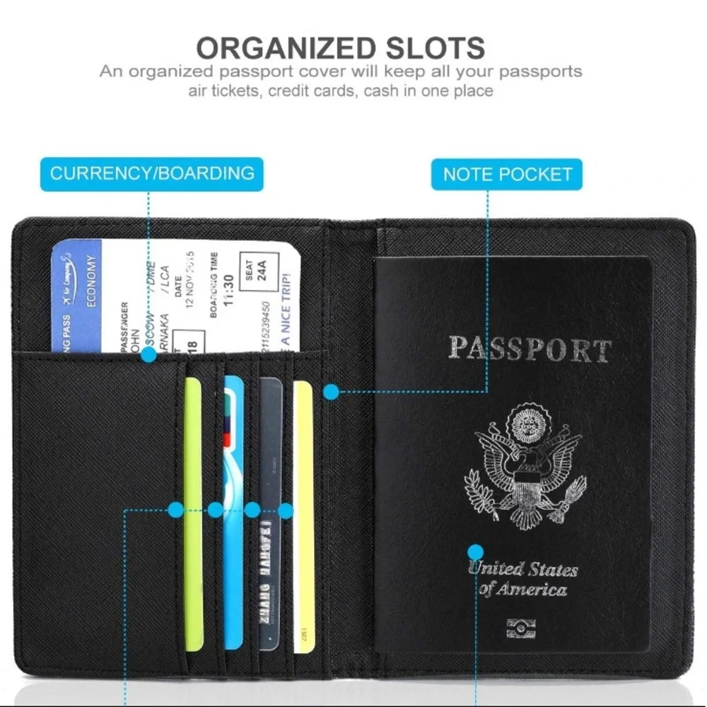Lux MEN’S BLACK checkered  RFID Passport Holder